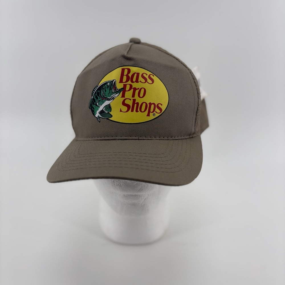 Bass‎ Pro Shops Mesh Trucker Hat Khaki One Size Fits Most Brand New
